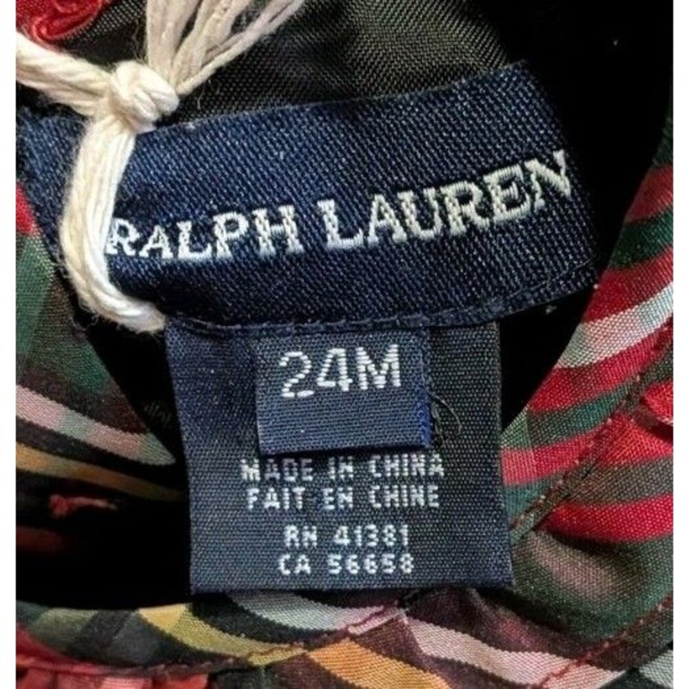 Ralph Lauren Tartan Plaid Bow Sash Holiday Party Dress Toddler Girls 24M Red NWT - Picture 2 of 9